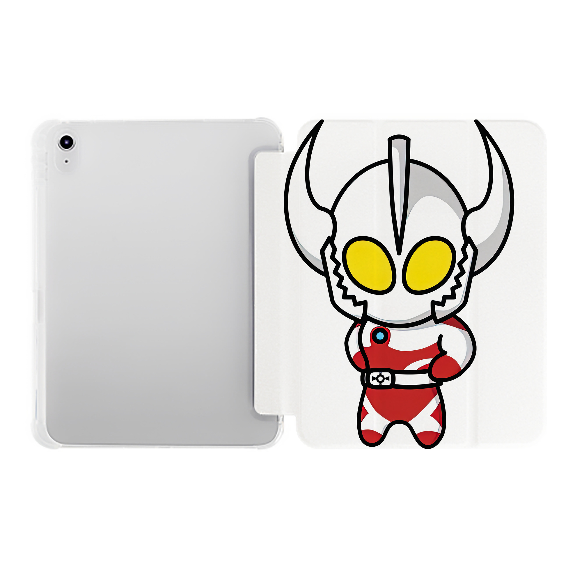 （画像用） ウルトラマン Ultraman IPad ケース ペン収納付き 三つ折りスタンド PUレザー×シリコン 対応機種9.5/10.5/10.9インチ